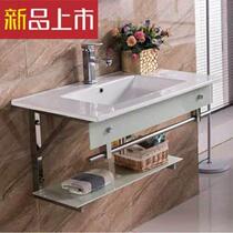 Toilet tempered glass washbasin one-piece ceramic washboard combination wall-mounted desktop simple hand wash basin