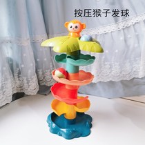 Baby puzzle track rolling ball slippery ball tower 0-1-2-3 years old baby early education stacked music children turn toys