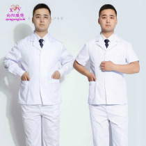 Male doctors uniform winter and summer half-body short short-sleeved long-sleeved white coat small jacket Hospital physician overalls white and blue
