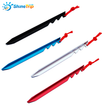 Outdoor aluminum alloy triangular ground spike multi-teeth adjustable ground floor Tent Pile Camping Sky screen accessories with wind rope