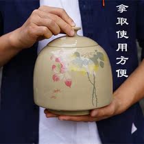 Jianshui purple pottery waking tea cans white mud bright light loose tea cans tea cans carved and filled with decoration Puer non-purple sand