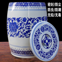 30 kg 50 kg Jingdezhen ceramic rice cylinder rice bucket Household water tank with lid Vinegar Tanzi oil cylinder storage tank