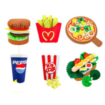 19 cut-free non-woven handmade fabric diy material package simulation food pizza burger fries Cola
