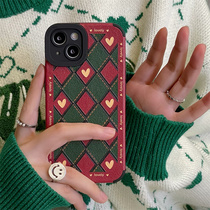 Retro style color rhomboid pattern for iPhone13 Apple 12Pro max phone case Xs 11 anti-fall XR female
