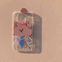 New cute bear iphoneXSMAX transparent phone case for Apple 12 soft shell 78 female 11pro soft XS