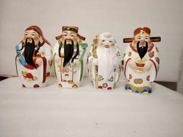 中国古玩　白磁福禄寿人物置物 陶瓷】5″ 福禄寿(全白) FL0500P1 – 佛城KUAN YUAN MARKETING