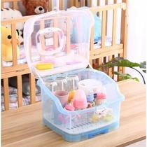Baby supplies tableware drying drain rack baby bottle storage box with lid dustproof milk powder storage box
