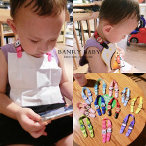 Outlet Japan Baby Saliva towel Clips Meal Pocket Handkerchief children cartoon bread Superman hanging neck tissues clip
