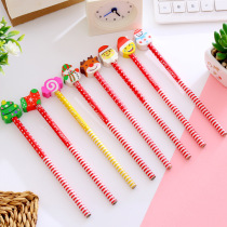 Christmas HB pencil student gift kindergarten baby gift cute cute little gift with rubber head pencil