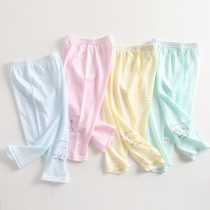 Children Pants Bamboo Festival Cotton Anti-mosquito Pants Summer Thin boy girl baby pure cotton girl with underpants air conditioning pyjamas