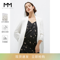 MM lemon 2022 spring new mulberry silk real silk commuter west suit black suit jacket female 5998110022Q