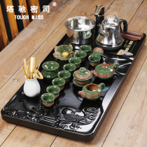 TOUCH MISS Japanese tea set set office solid wood tea tray purple sand ceramic automatic boiling water Tea Table integrated