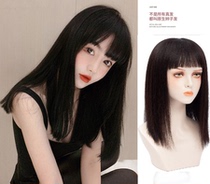 lisa with the same wig female long hair natural full head cover comic qi bangs clavicle real hair full real hair set