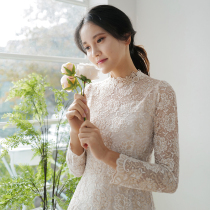 Winnie Korean gold silk lace embroidery light wedding dress evening dress toast engagement annual meeting