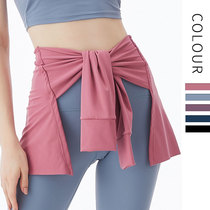 Knot sports hip skirt cover shawl running yoga dance fitness anti-light anti-embarrassing hip half apron