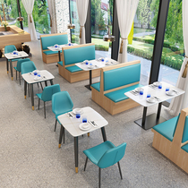 Customized restaurant furniture table and chair combination milk tea dessert snack bar noodle restaurant restaurant chain sofa