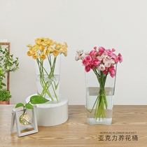 New acrylic Acrylic Woke Flower Barrel Flower Shop Big plastic transparent flowers Bucket Creative flower arrangement Home waterproof Flowers Bucket