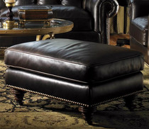 Leather Shoe Change Stool American Living Room Sofa Pedal Seat European Vintage Leather Stool Home Soft Stool Fitting Stool
