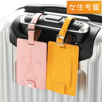Luggage tag custom PU leather suitcase hang tag aircraft tag trolley case anti-loss tag boarding pass creative