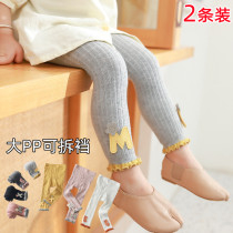 Baby Beats Bottom Pants Socks Spring Autumn Thin pure cotton girl baby can open crotch 90% socks pants children fall long pants