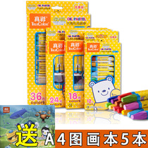 True color oil painting stick 24 colors childrens brush Kindergarten safety student crayon 12 colors graffiti pen 36 colors washable