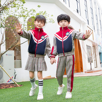 Kindergarten Garden Clothes Spring and Autumn Clothes British Style Three Piece Set First Grade Childrens Sports Class Suit Set Primary School Uniform