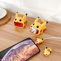Data cable protective cover for Huawei fast charging head Protective case women creative Pikachu cartoon silicone anti-drop