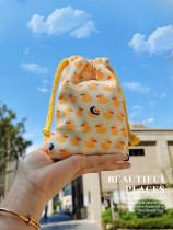 Mini camera bag small yellow duck cute lens bag accessories storage portable milk pattern palm pocket