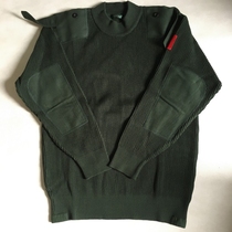 Thickened blended round neck casual cardigan cashmere sweater pine branch green middle collar warm wool cadre yarn