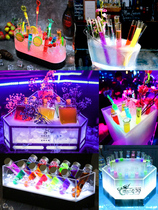 Shoujia wine set bathtub luminous test tube basin LED cocktail rack package wine basin triangle perfume bottle creative