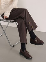 Tide brand foreign style straight tube wool nine-point suit pants women 2022 spring new small man Joker thin wide leg pants