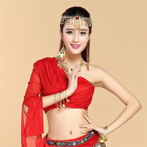  Belly dance clothing mesh top Indian dance top Belly dance practice suit performance suit Dance hot diamond top