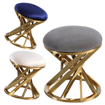 Light luxury door shoe stool post-modern low stool living room small bench fashion creative fabric sofa round stool home
