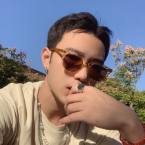 Day Department Yu Wenle Tongtong College Wind Deep Tea Color Retro Polarized Sunglasses Casual Male driving Anti-light sunglasses