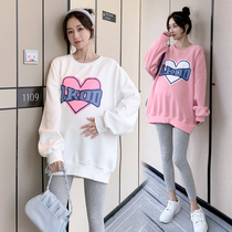 Pregnant Woman Spring Clothing Online Red Suit Stylish Spring 2022 New Pregnancy Woman Dress Spring Autumn Blouse With Long Sleeve Pure Cotton T-Shirt