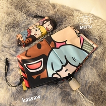 ins Wind personality cute automatic umbrella folding rain dual use female student parasol anti ultraviolet parasol