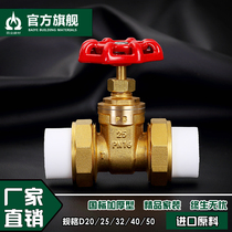 4 points 6 points 20PPR copper gate valve PPR valve Double-head live copper ball shut-off valve PPR water pipe fittings accessories