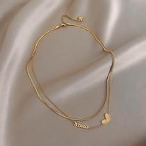 Shanghai Ottles Withdrawal Cabinet Clear Cabin Pick Up Drain 18K Gold Necklace Collarbone Chain Outlets Women Accessories Olaidian