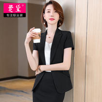 Black suit suit womens summer thin new fashion temperament short-sleeved hotel manager ol interview formal overalls