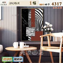 Abstract modern geometric black and white porch living room hanging painting Nordic decorative painting material picture painting core porch Gallery