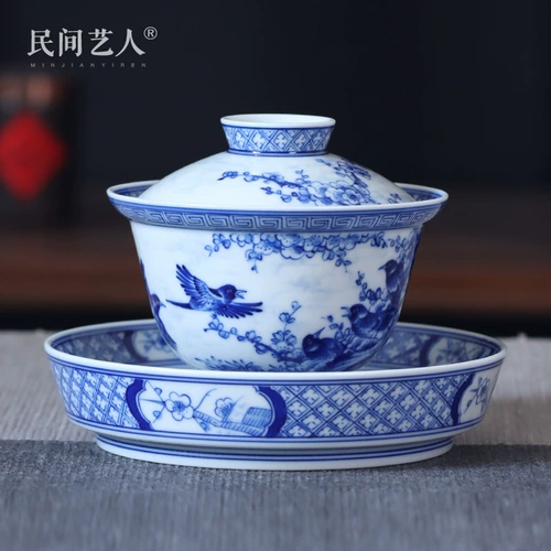 Сине-белый антикварный чай, чашка, чайный сервиз, глина, «сделай сам», ручная роспись
