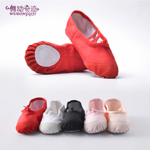 Childrens dance shoes womens soft soles kindergarten practice shoes girls Chinese dance grade pink cat claw girls dance shoes