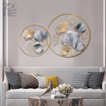 Modern light luxury ginkgo leaf living room sofa background wall decorations bedroom round creative wrought iron porch wall ornaments