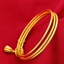Sansheng III ring bracelet female fine sand ring fashion wild accessories Vietnam sand gold Lady bracelet does not fade