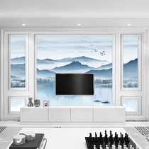 Bamboo wood fiber integrated wallboard TV background wall custom office Hotel ink landscape decoration quick-fitting gusset plate
