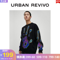 UR2021 Autumn Winter New men mens mens and womens same couples round neck casual print sweater MV45S9BN2007
