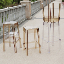 Nordic Transparent Bar Bench High Footstool Ghost Bar Bench Personality Bar Chair Acrylic Crystal Bench Restaurant Dining Chair