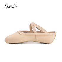 Sansha French Sansha ballet practice shoes Cotton canvas Childrens dance shoes Womens soft soled shoes dancing cat claws