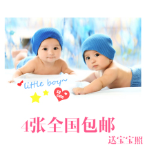 Cute prenatal education poster picture pictorial pregnant woman pregnant photo baby portrait cute beautiful male BB painting