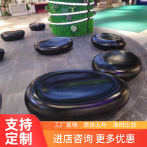 Customized glass fiber reinforced plastic leisure seats commercial beauty Chen shopping mall rest waiting chair outdoor cobblestone landscape bench